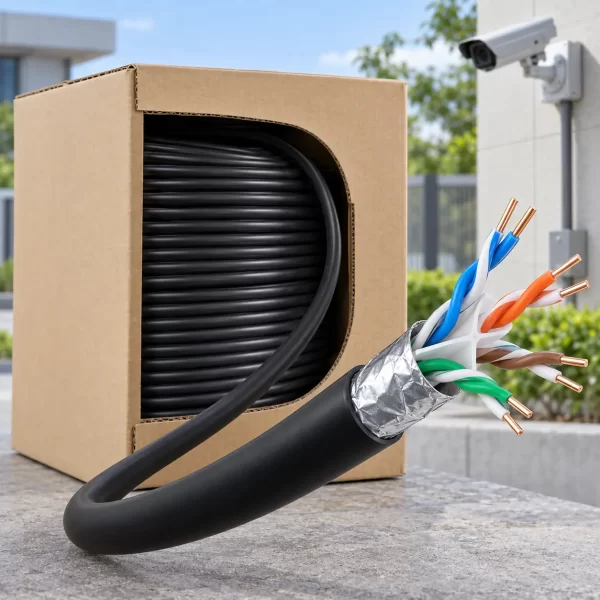 สายแลน LINK CAT6 F/UTP Outdoor รุ่น US-9136PE มีชีลด์ สีดำ 305 เมตร