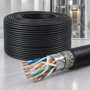link-us-9138ef-cat6-elevator-extra-flex-305m สายแลน LINK CAT6 Elevator Extra Flex รุ่น US-9138EF สีดำ 305 เมตร