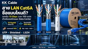 สาย LAN Cat6A แบบ UTP Shielded และ LSZH รองรับ 10 Gbps ระยะ 100 เมตร และ PoE++