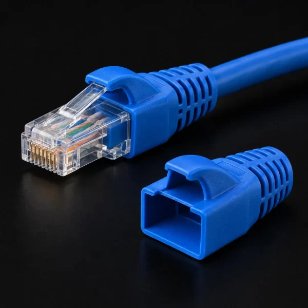 ยางครอบหัว RJ45 LINK CAT5e แบบล็อก สีฟ้า รุ่น US-6514