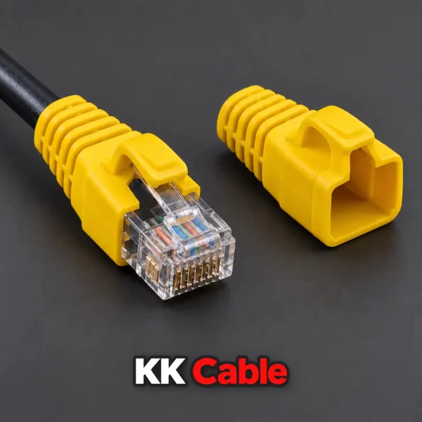 ยางครอบหัว RJ45 LINK CAT5e แบบล็อก สีเหลือง รุ่น US-6515