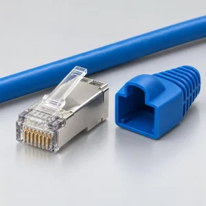 link-us-1004a-cat6-shielded-rj45-blue-boot หัว RJ45 LINK CAT6 แบบชิลด์ พร้อมยางครอบสีฟ้า รุ่น US-1004A ใช้กับสายแบบไหน