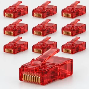 หัว RJ45 LINK CAT5e สีแดง รุ่น US-1051-2 แพ็ก 10 หัว