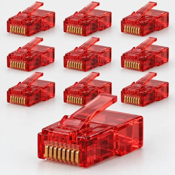 หัว RJ45 LINK CAT5e สีแดง รุ่น US-1051-2 แพ็ก 10 หัว