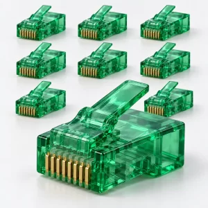 หัว RJ45 LINK CAT5e สีเขียว รุ่น US-1051-3 สำหรับงานเดินสายแยกสี