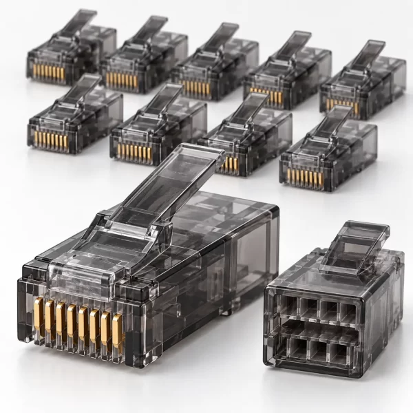 link-us-1062aa-6-cat6-black-rj45 หัว RJ45 LINK CAT6 แบบ 2 ชั้น สีดำ รุ่น US-1062AA-6 สำหรับงานเข้าหัวสาย
