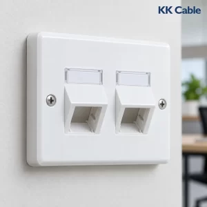 หน้ากากเต้ารับ LINK Angle Face Plate 2 Port 45° รุ่น US-2342A พร้อม Label ID