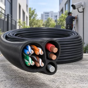 สายแลน LINK CAT5e Outdoor พร้อมสายไฟและลวดสลิง รุ่น US-9015MW-1 กล่อง 100 เมตร