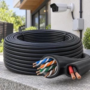 สายแลน LINK CAT5e Outdoor พร้อมสายไฟ รุ่น US-9015PW-1 กล่อง 100 เมตร