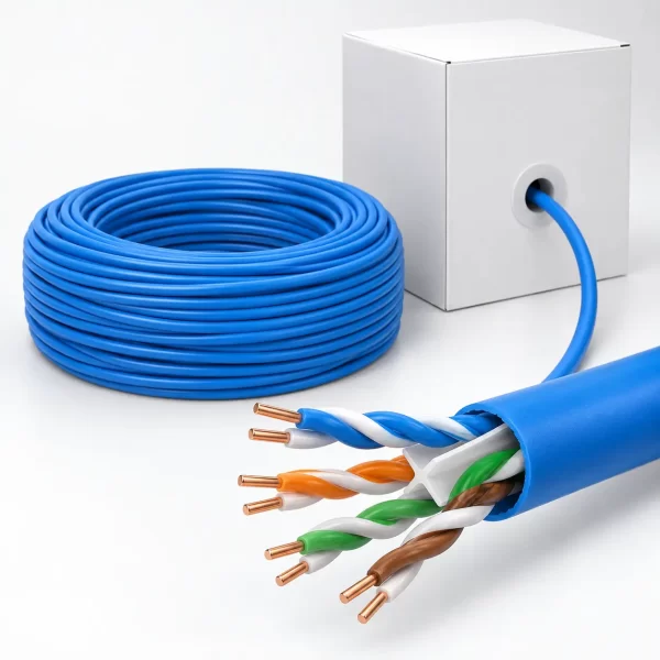 สายแลน LINK CAT6 UTP รุ่น US-9106BLSZH-1 สีฟ้า เปลือก LSZH มี Cross Filler ความยาว 100 เมตร