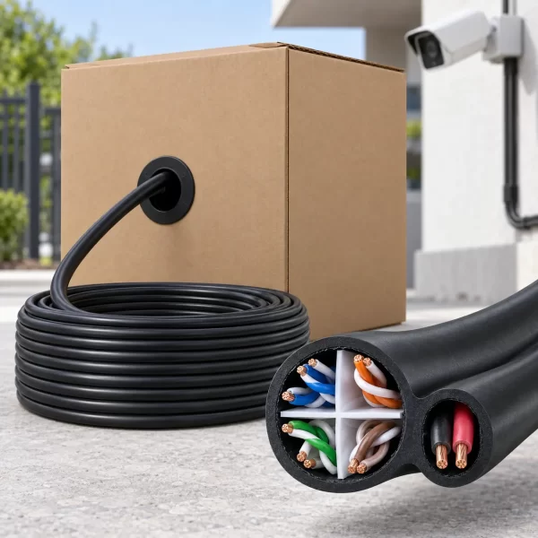 สายแลน LINK CAT6 Outdoor พร้อมสายไฟ รุ่น US-9106PW-1 สีดำ 100 เมตร