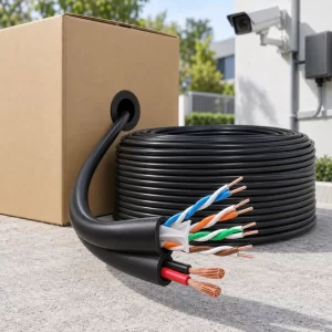 สายแลน LINK CAT6 Outdoor พร้อมสายไฟ รุ่น US-9106PW สีดำ 305 เมตร