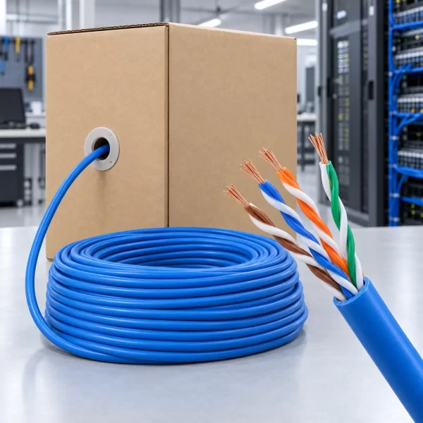 สายแลน LINK CAT6 UTP Stranded รุ่น US-9126LSZH 600MHz สีฟ้า 305 เมตร