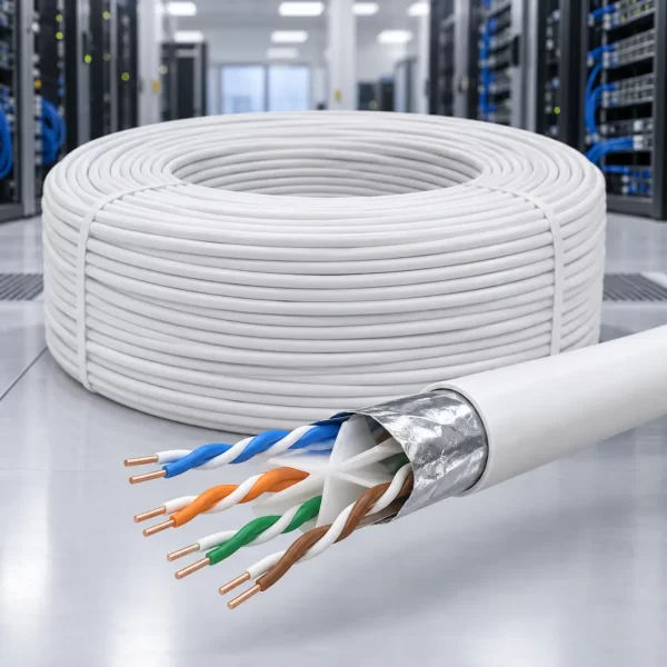 link-us-9136lszh-cat6-shielded-305m สายแลน LINK CAT6 F/UTP Shielded รุ่น US-9136LSZH 600MHz สีขาว 305 เมตร