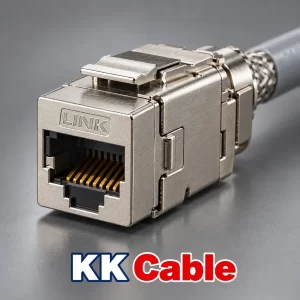 link-cat5e-shielded-female-rj45-us-1013 แจ็ก RJ45 ตัวเมีย LINK CAT5e แบบชิลด์ รุ่น US-1013 ตัวเรือนโลหะ พร้อมข้อความ KK Cable