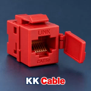 link-cat5e-slim-rj45-keystone-us-1005sc2-red แจ็ก RJ45 ตัวเมีย LINK CAT5e รุ่น US-1005SC2 แบบ Slim สีแดง พร้อมฝากันฝุ่นและข้อความ KK Cable