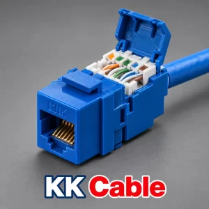 link-cat5e-slim-tool-free-rj45-us-1005stf-blue แจ็ก RJ45 ตัวเมีย LINK CAT5e รุ่น US-1005STF แบบ Slim Tool Free สีฟ้า พร้อมช่องเข้าสายด้านหลังและข้อความ KK Cable