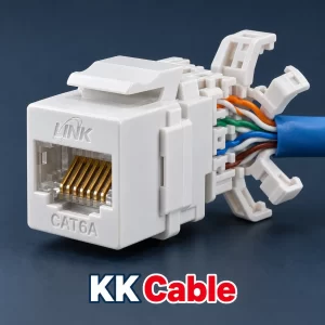 link-cat6a-utp-free-direction-rj45-us-1026a แจ็ก RJ45 ตัวเมีย LINK CAT6A UTP SUPER-S รุ่น US-1026A แบบ Free Direction พร้อมช่องจัดสายด้านหลังและข้อความ KK Cable